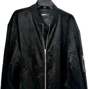 Black Velvet/Velour Collared Bomber Jacket